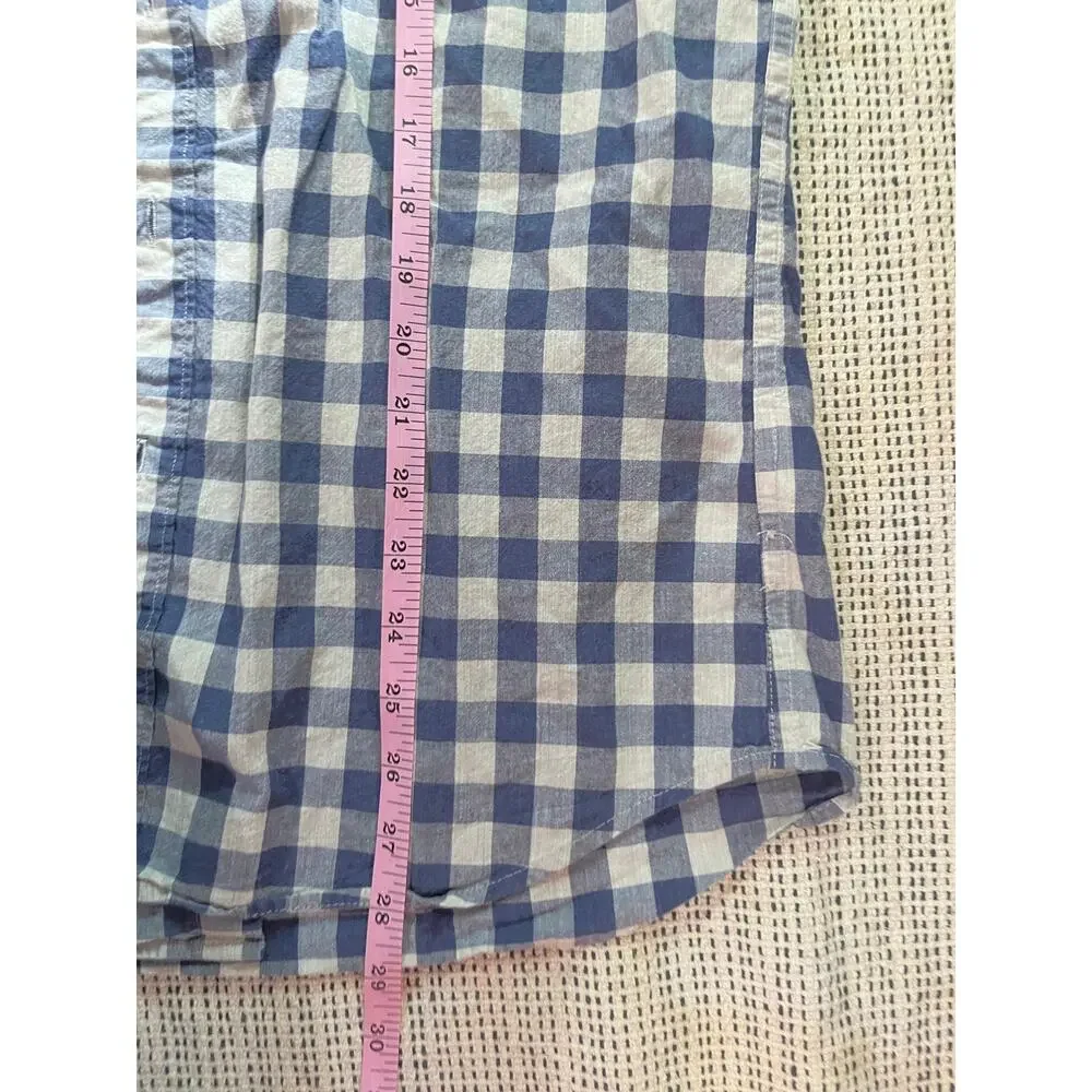 J.Crew blue checkered button up size medium
